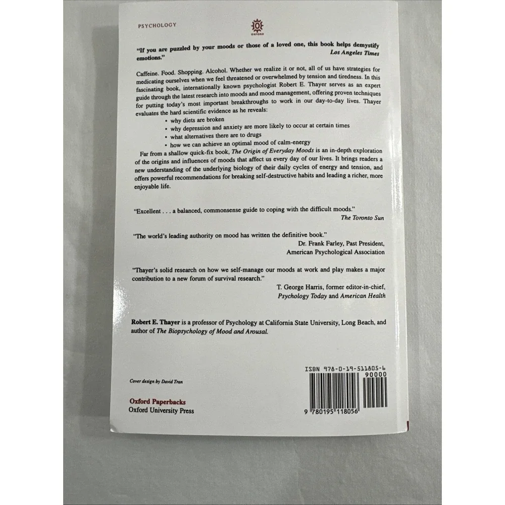 The Origin of Everyday Moods: Managing Energy, Tension, and Stress by Thayer - Picture 2 of 2